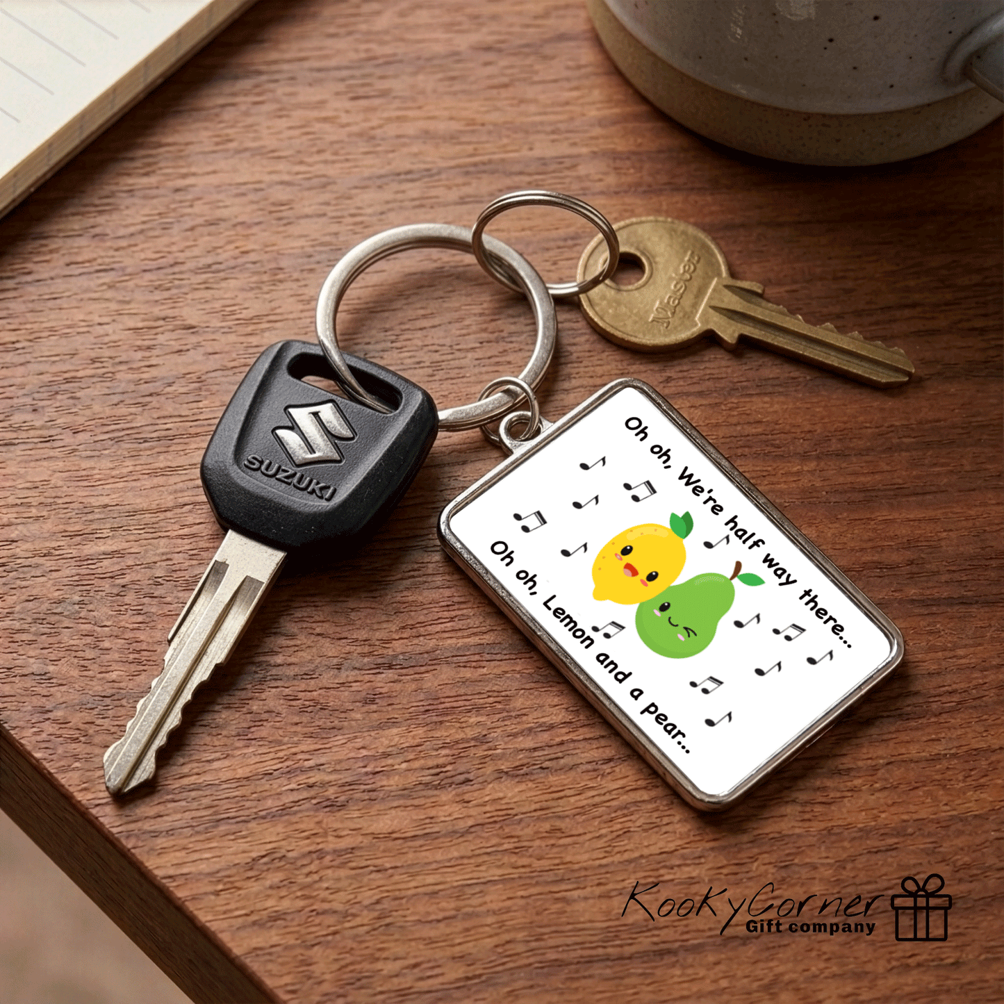 Lemon And A Pear Keyring