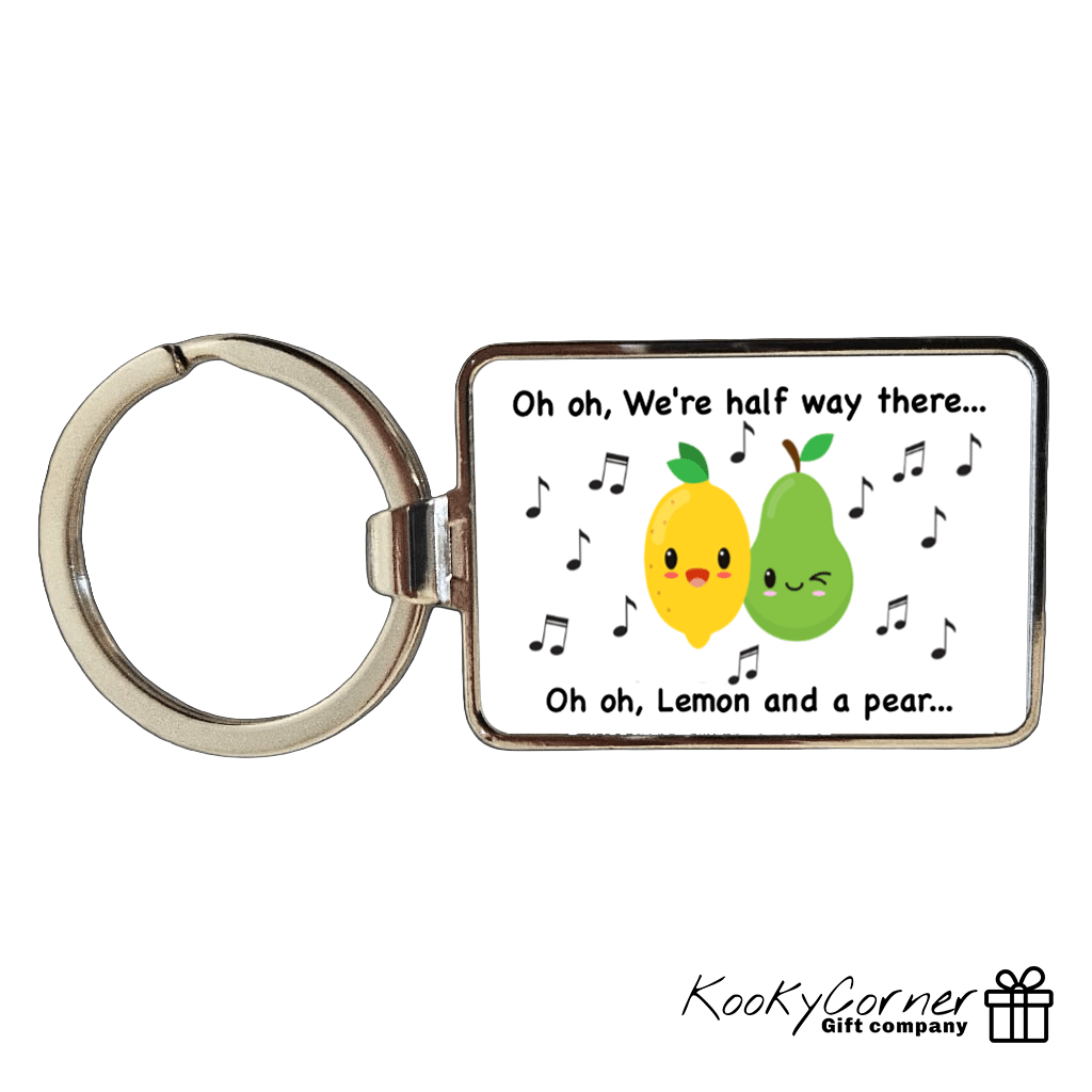 Lemon And A Pear Keyring
