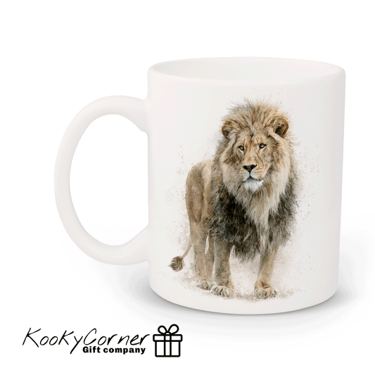 Lion Watercolour Splash Art Mug
