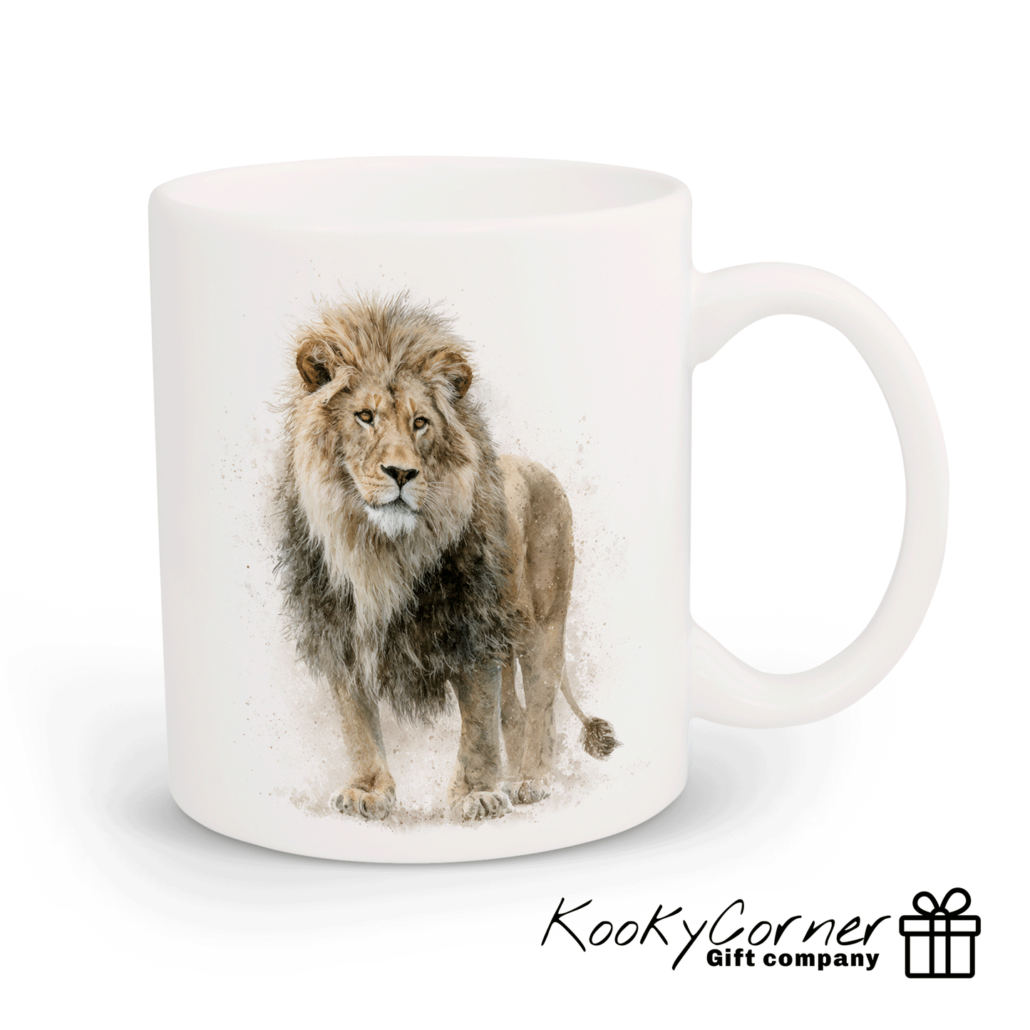 Lion Watercolour Splash Art Mug