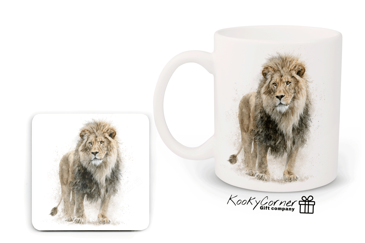 Lion Watercolour Splash Art Mug