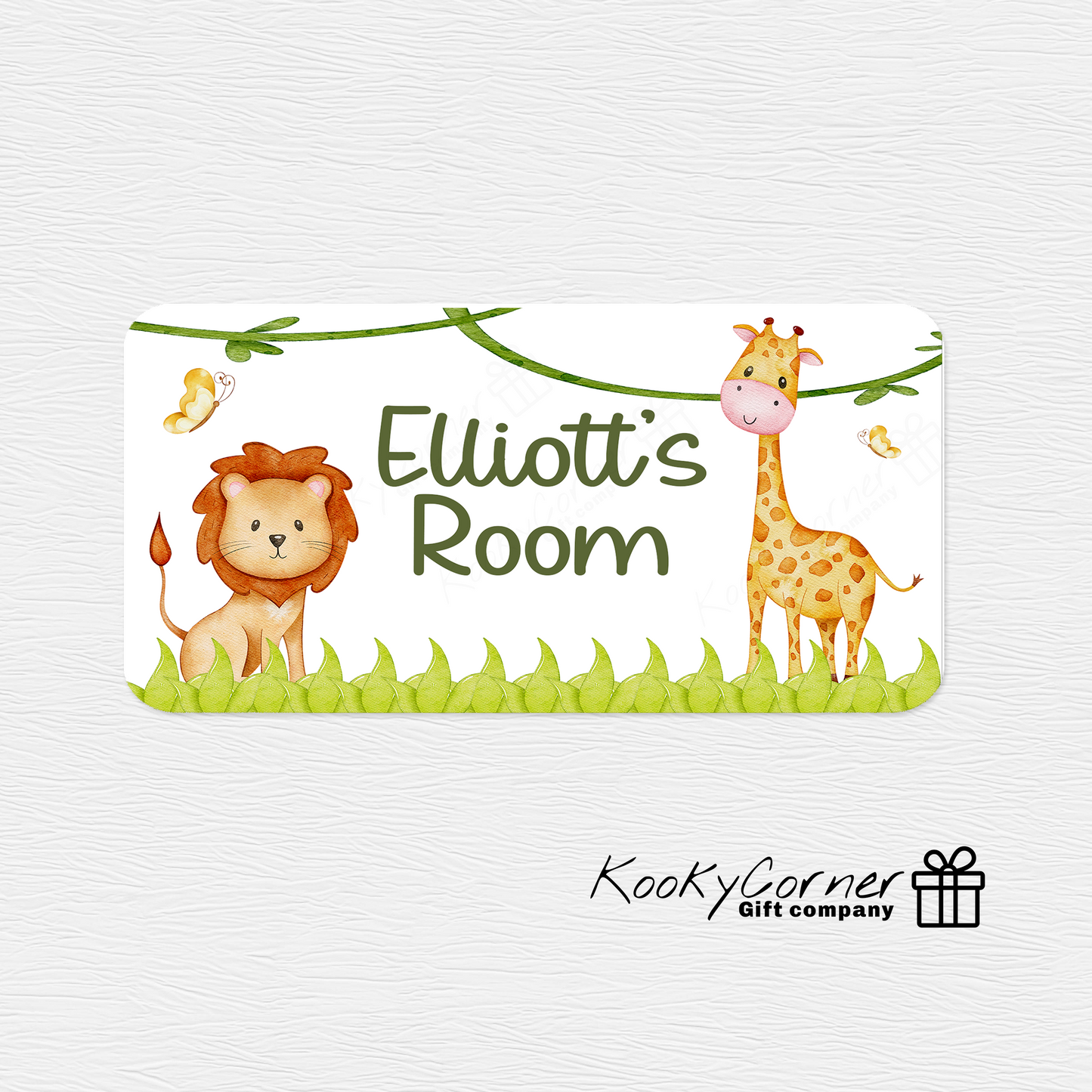 Lion And Giraffe Children's Door Plaque