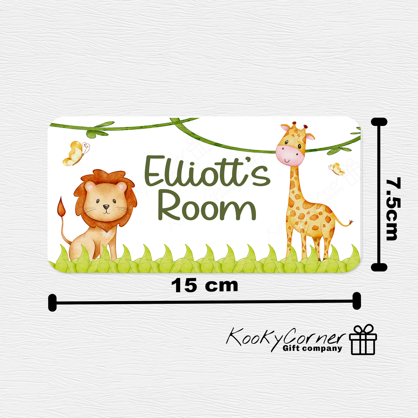 Lion And Giraffe Children's Door Plaque