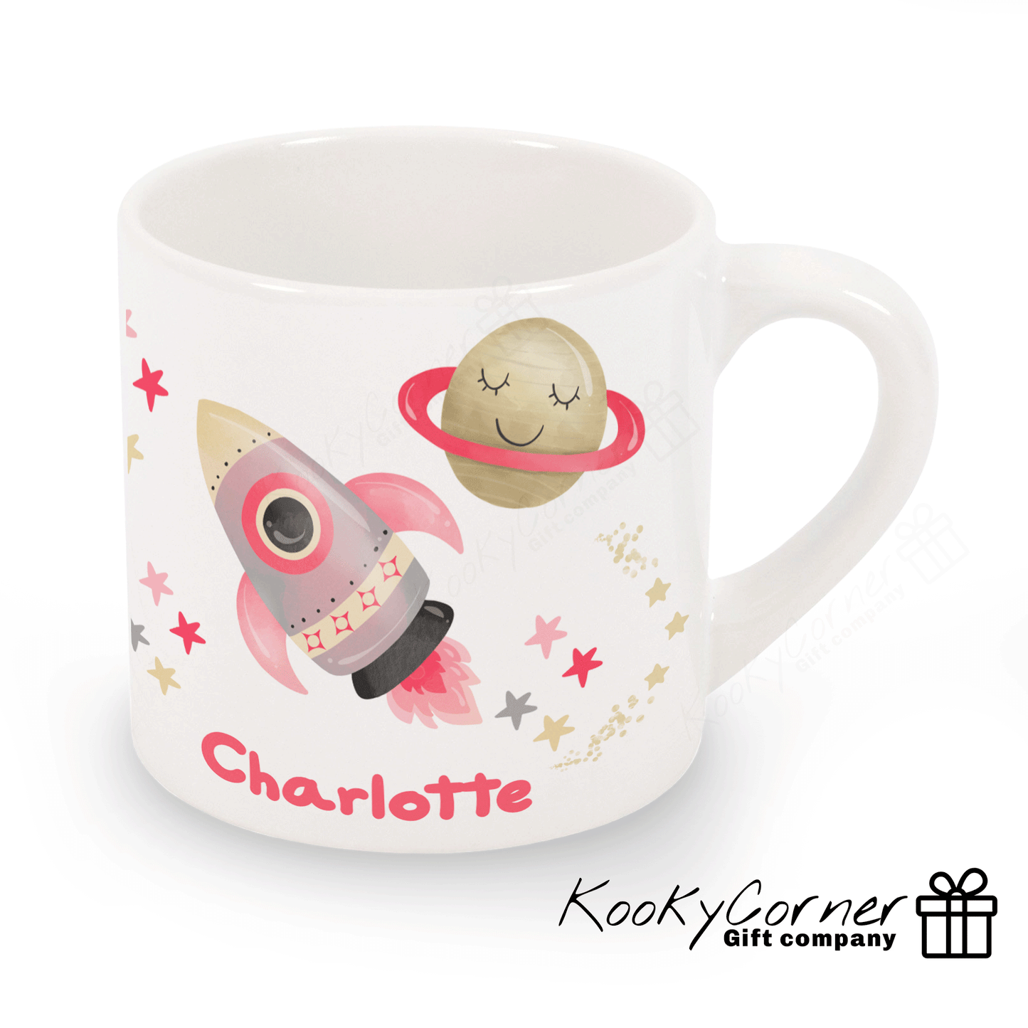 Outer Space Pink Children's Mug