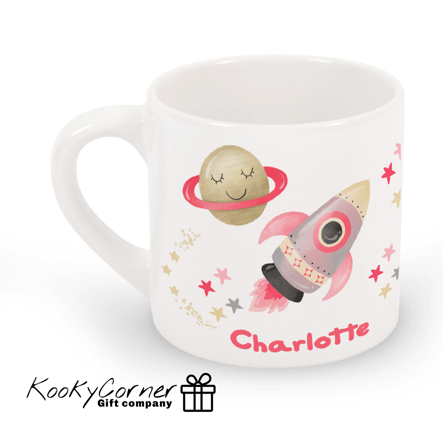 Outer Space Pink Children's Mug
