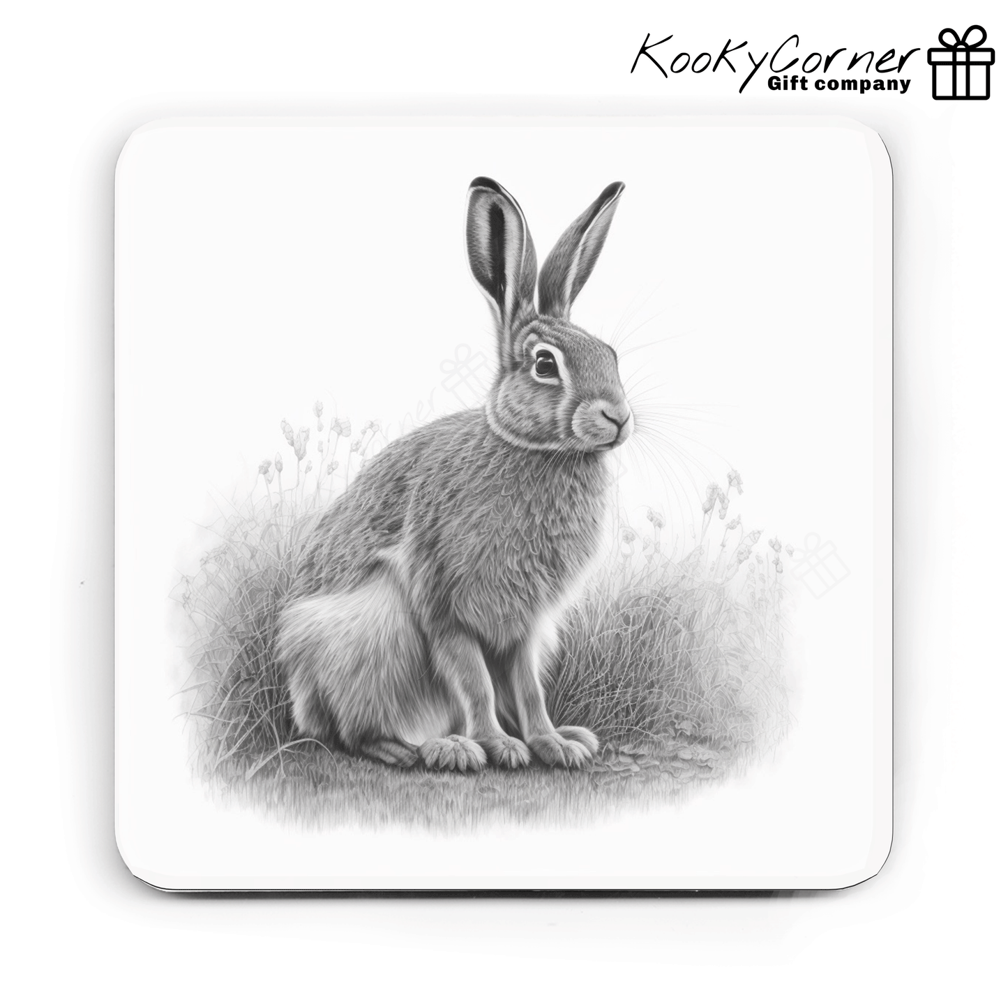 Woodland Animal Sketch Hardwood Coaster Set