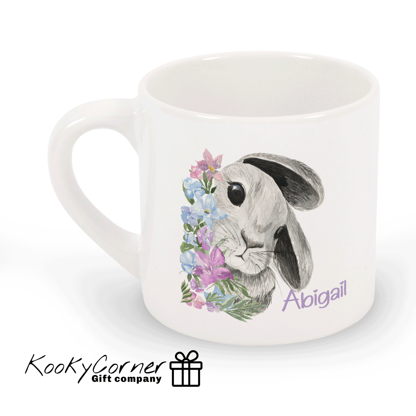 Rabbit With Flowers Children's Mug