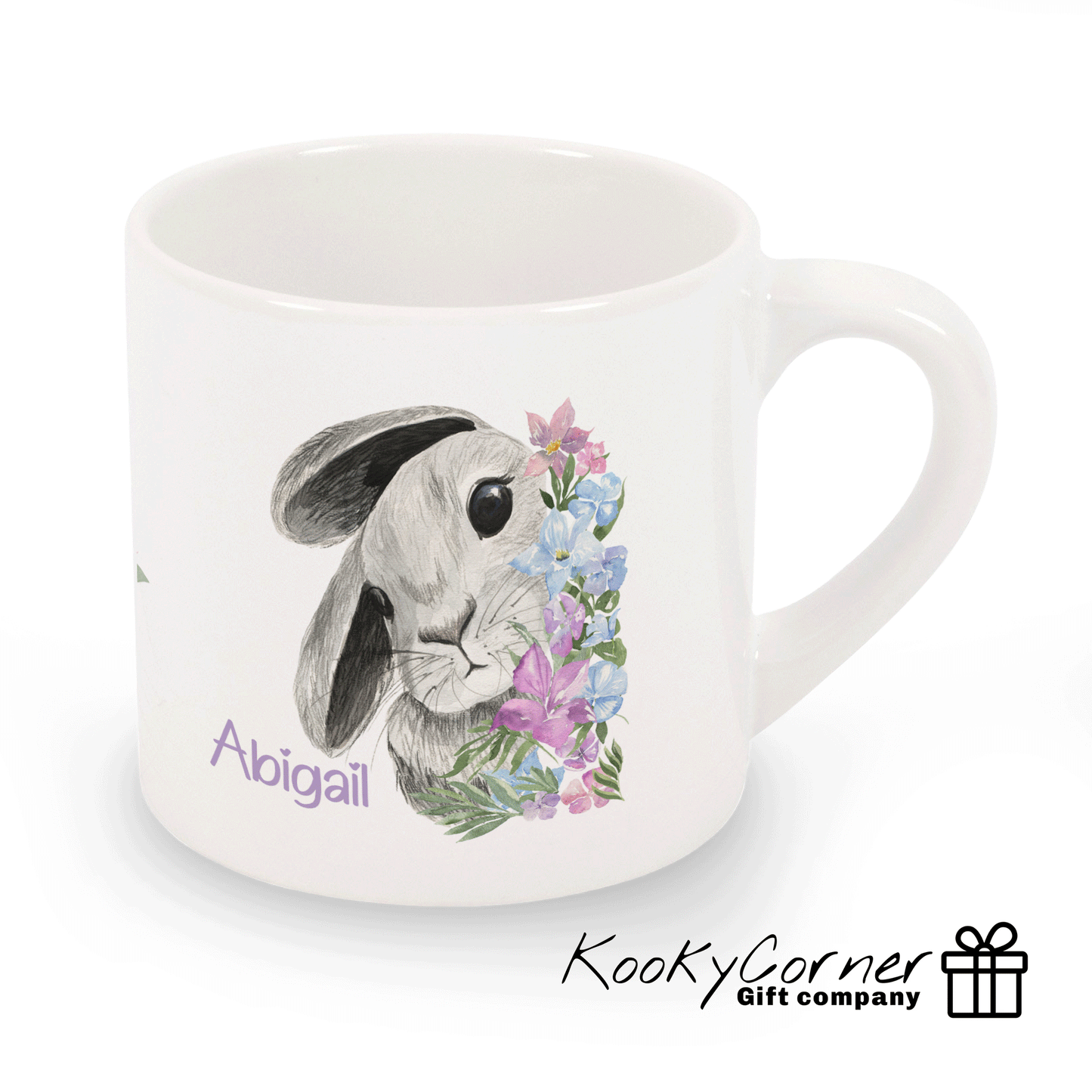 Rabbit With Flowers Children's Mug