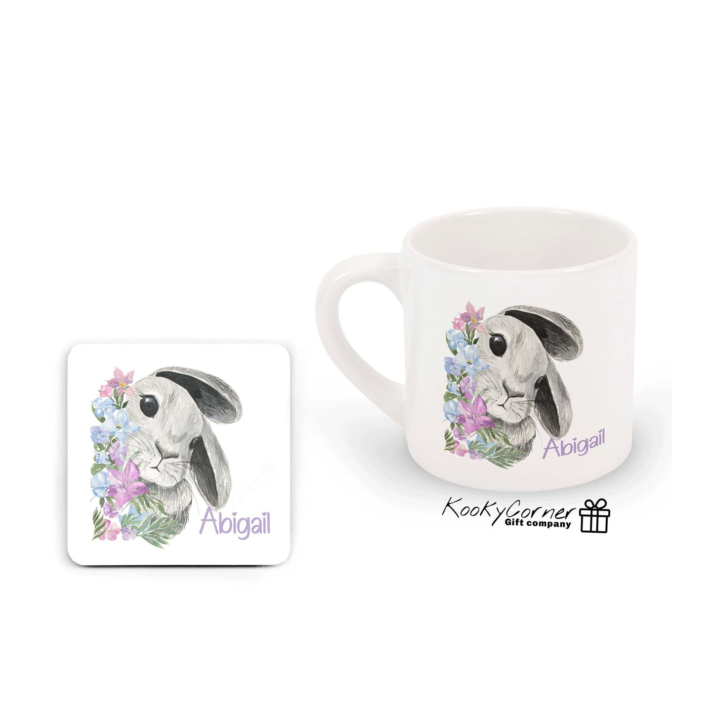 Rabbit With Flowers Children's Mug