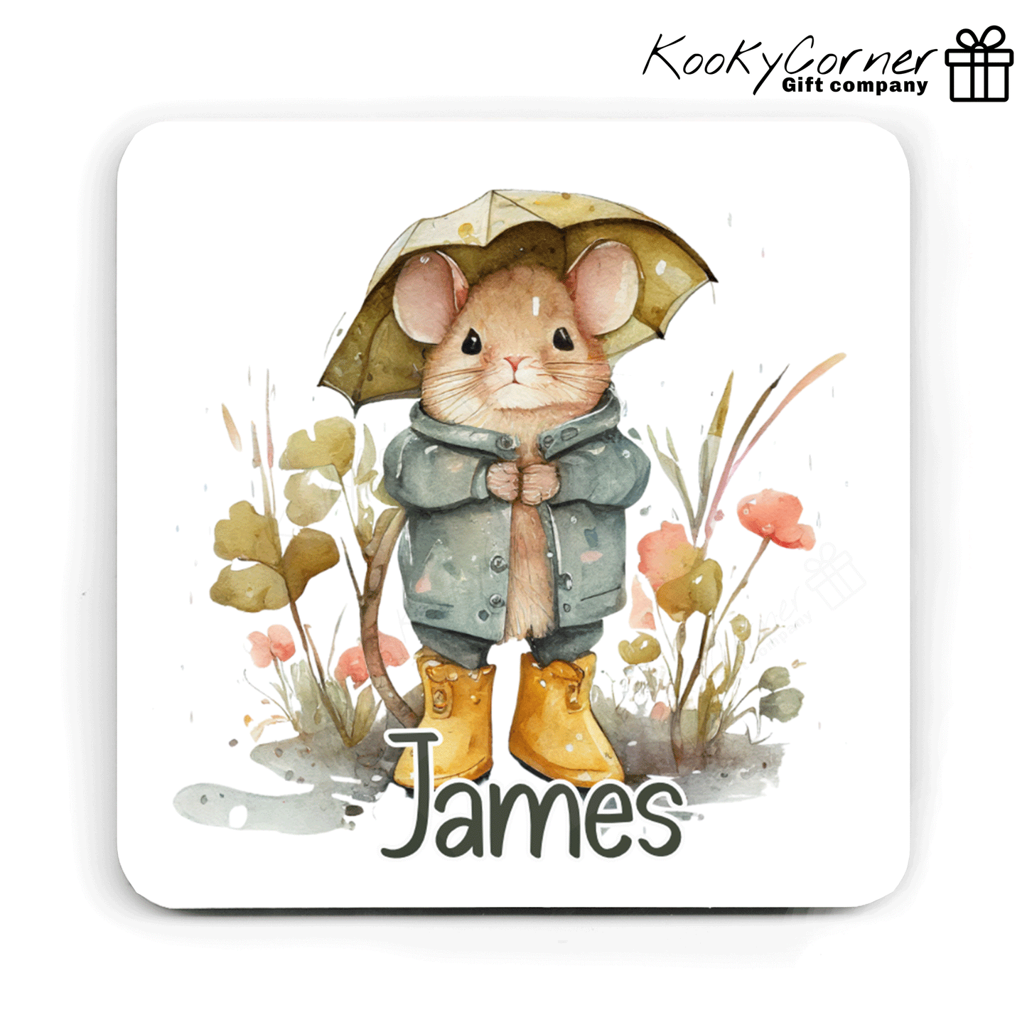 Rainy Day Boy Mouse Children's Mug