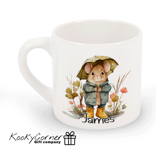 Rainy Day Boy Mouse Children's Mug