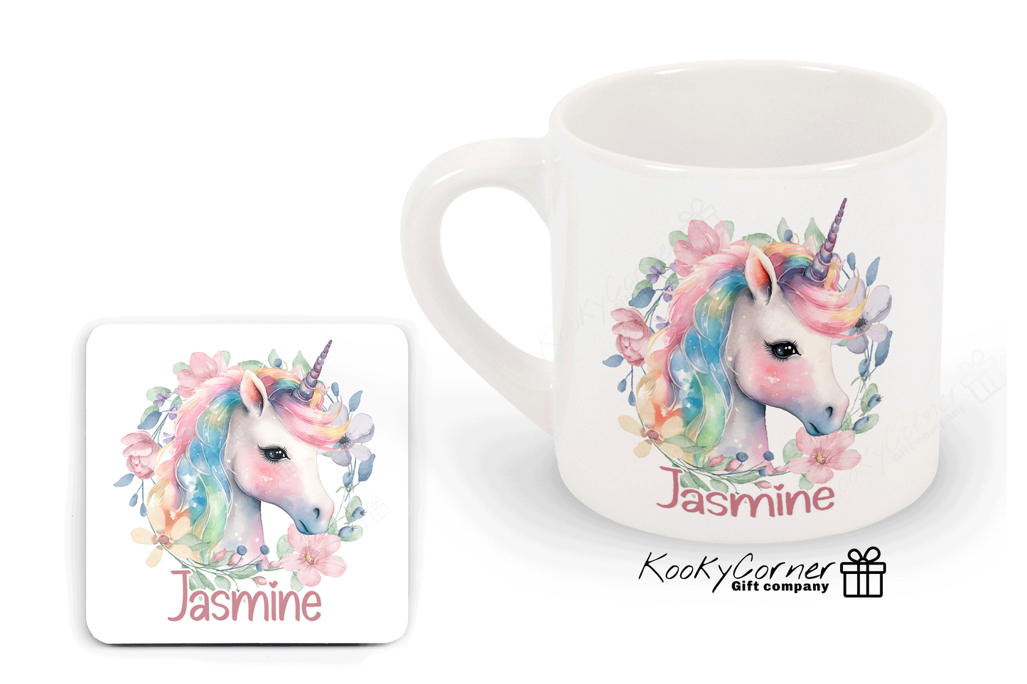 Unicorn With Flowers Children's Mug