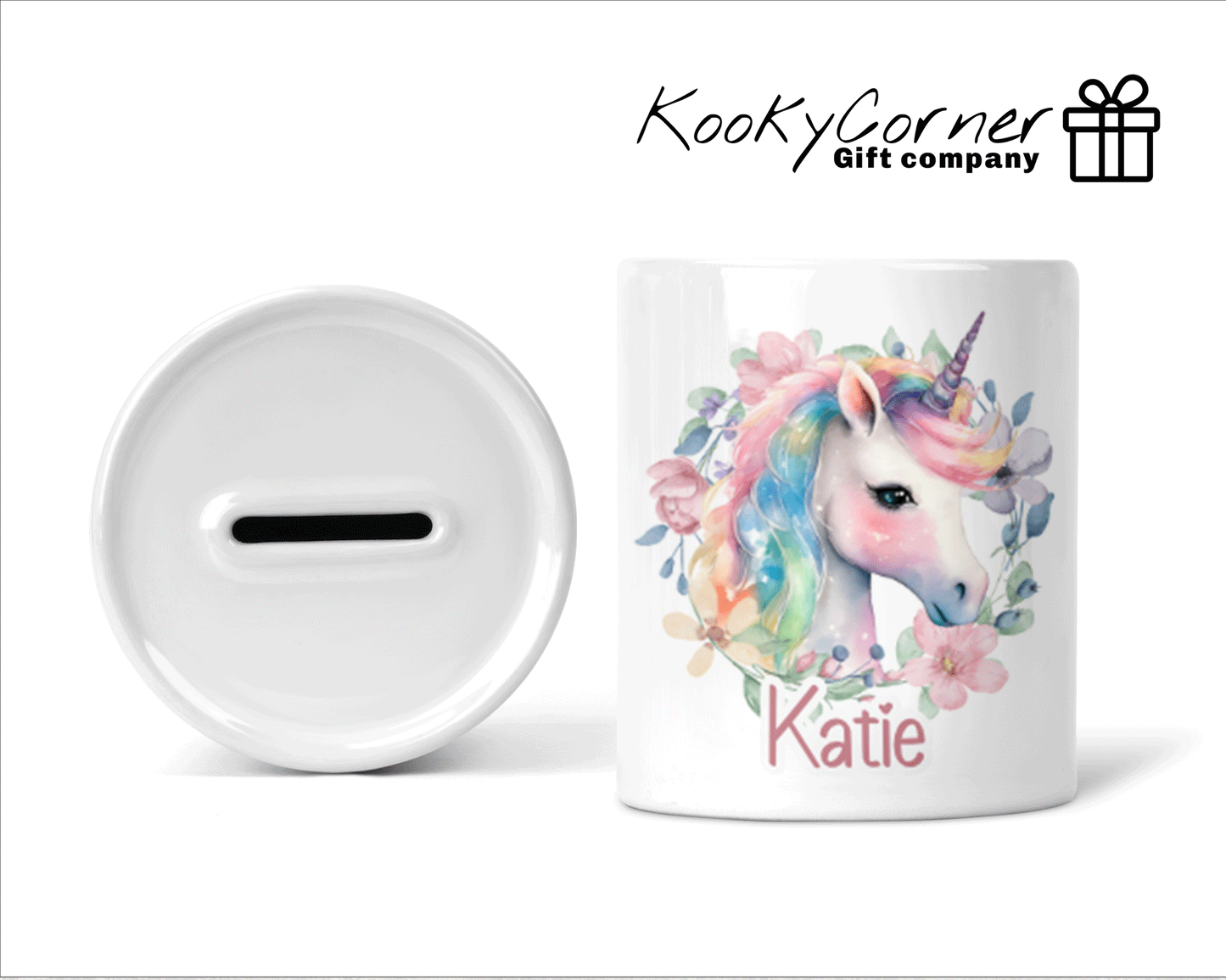 Unicorn With Flowers Money Box