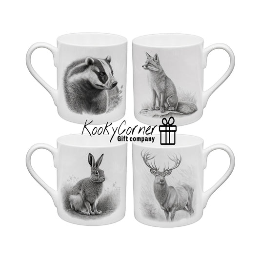 Woodland Animal China Mug Set